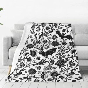 Bat Stuff Throw Blanket Cozy Plush Warm Halloween Blankets